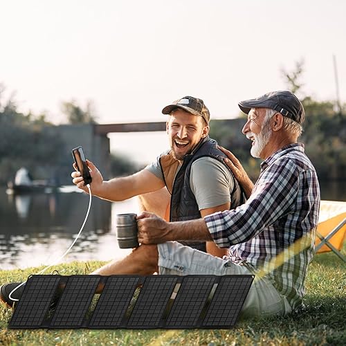 Miniatura 2 de FlexSolar Cargador de panel solar portátil de 40 W con salidas USB-AUSB-CDC para cámaras, teléfonos, tabletas, estaciones de energía - Impermeable