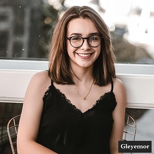 Miniatura 3 de Gleyemor - Gafas con filtro de luz azul para hombres y mujeres, marco redondo vintage para computadora