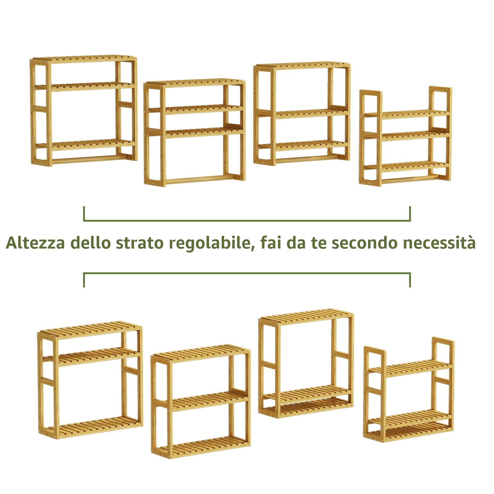 Bamworld Organizer da bagno Mensole Bagno Scaffale bagno Mensola Naturale Bambù Mensole Bagno a Parete Salvaspazio (Marrone Chiaro) (41x15x42cm)