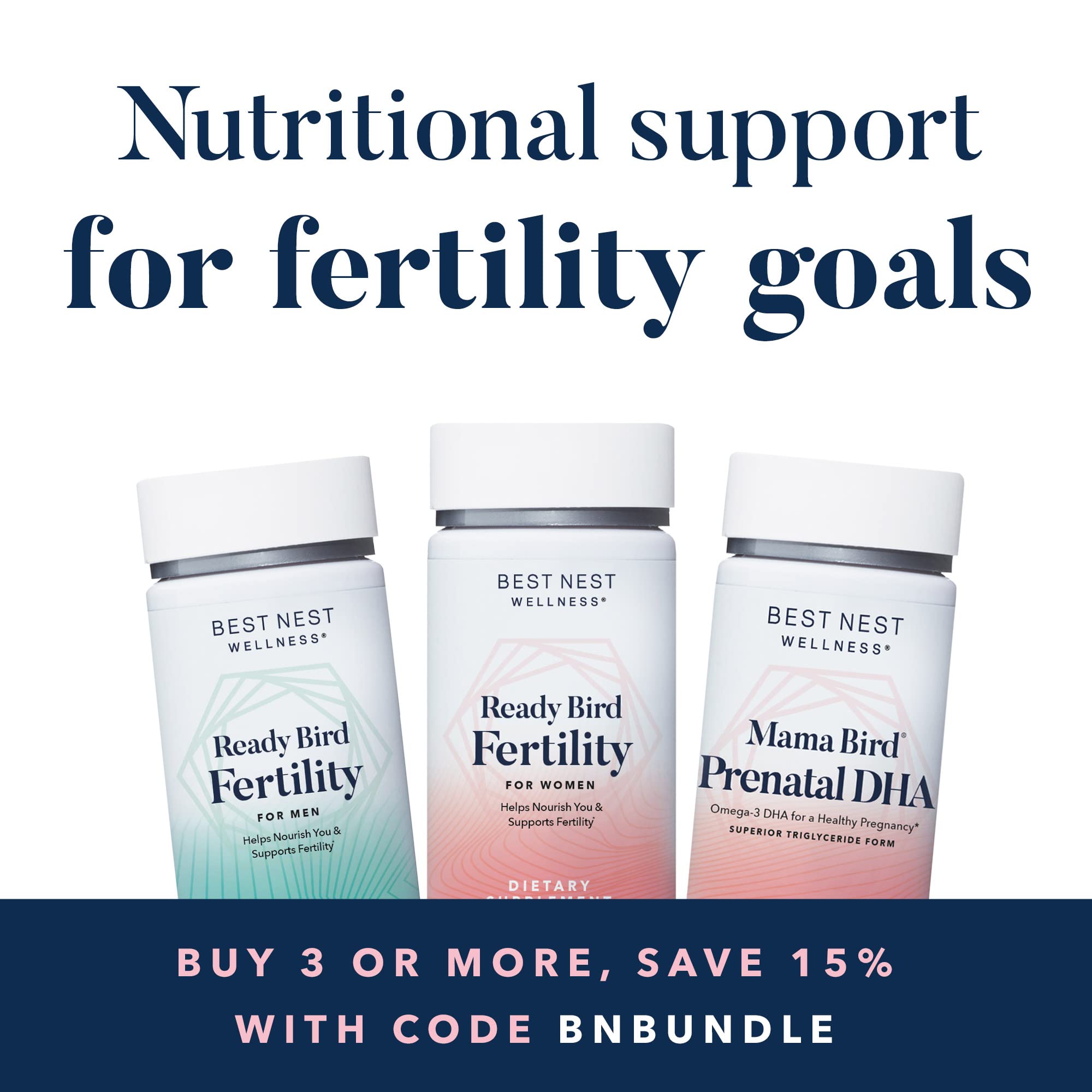 Ready Bird Women's Fertility Formula, 3 in 1 Prenatal Multivitamin for Women, with Methylfolate