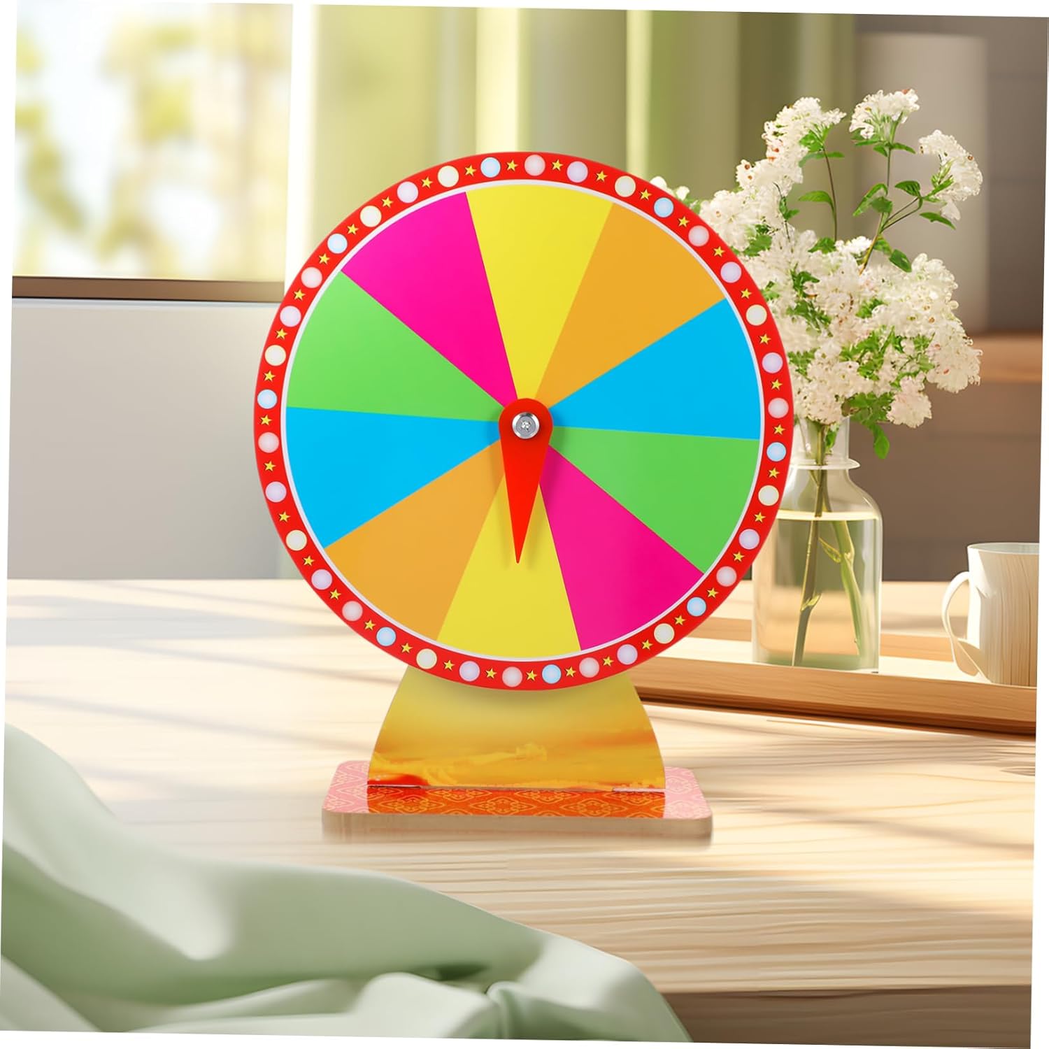 Fortune Roulette Wheel Dry Erase Spinner for Parties Trade Shows Carnivals Rotating Game Lightweight Portable Raffle Wheel for Fun Events