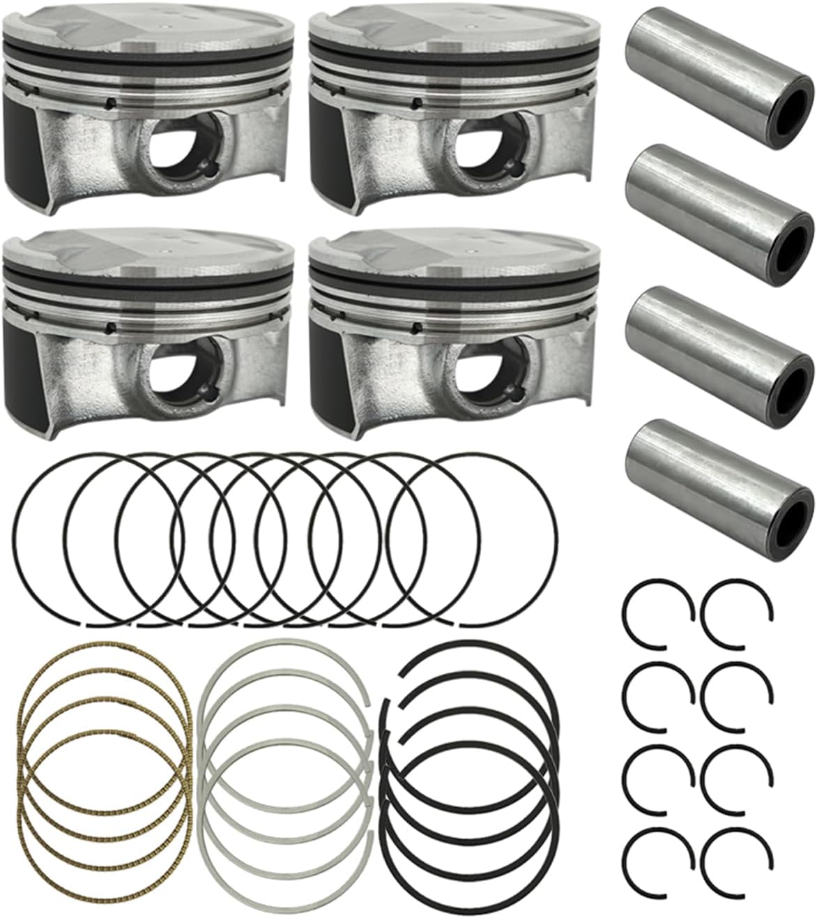 GUYAOYI Standard Engine Piston and Pin and Snap Ring Fit for Hyundai Kona Veloster Elantra 2.0L L4 2017-2019 23040-2E601, 23041-2E800