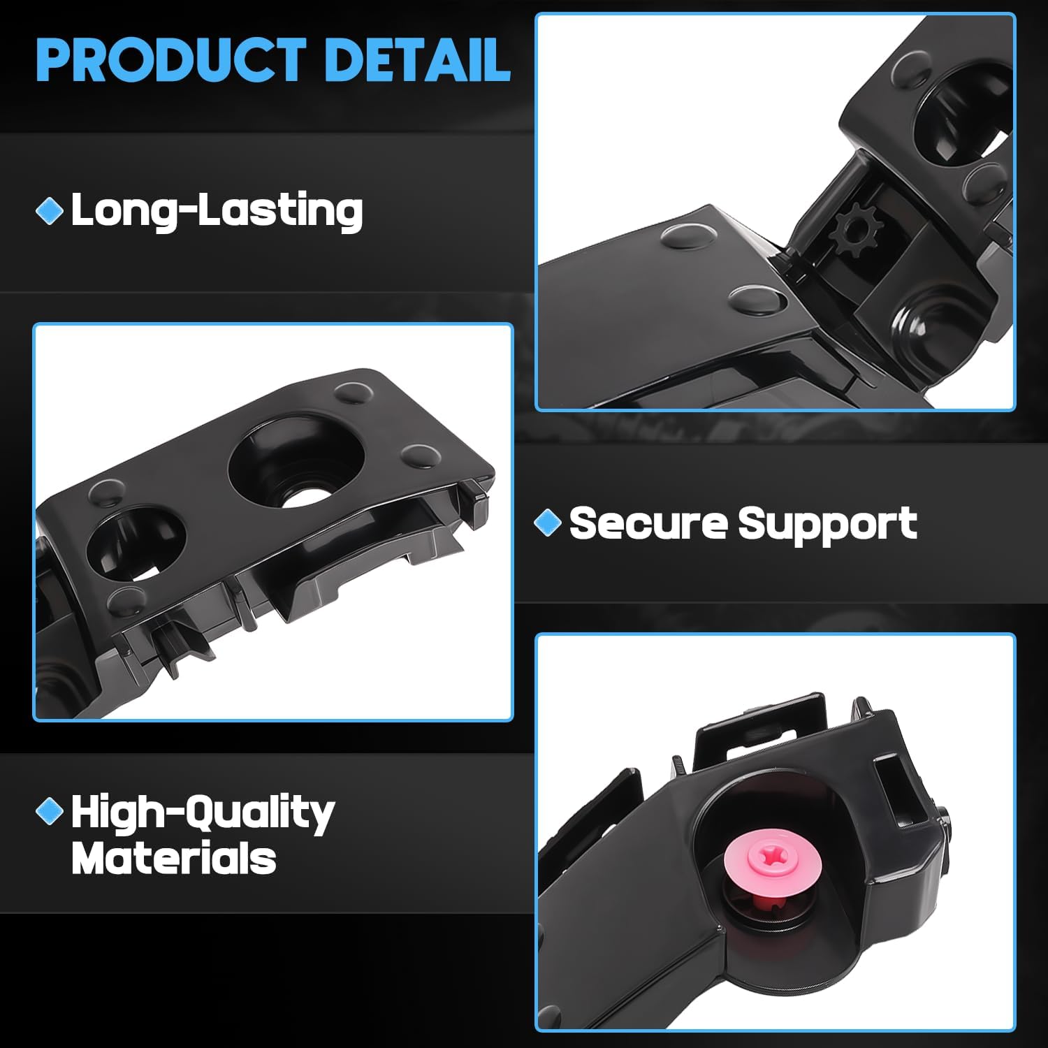 2 PCS Front Bumper Side Support Bracket Retainer Left and Right Fit For Toyota Tacoma 2024 2025 Replace 52116-AK010 52115-AK010