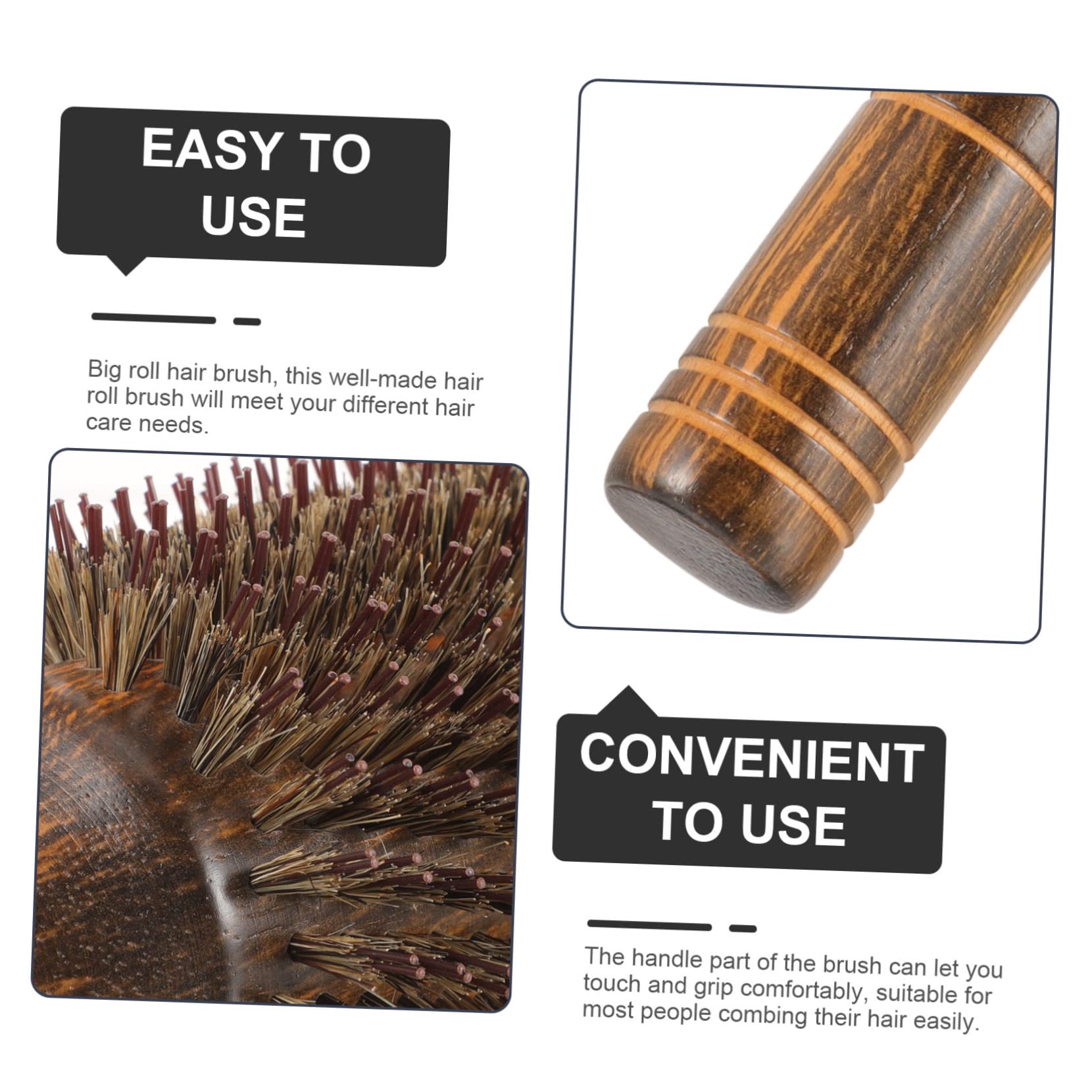 MAGICLULU Rollo De 2 Piezas Peine rizador de cerdas de cerdo pinceles redondos detangler brush de lavado peine para rizar el cabello cepillo para secar el cabello cepillo redondo