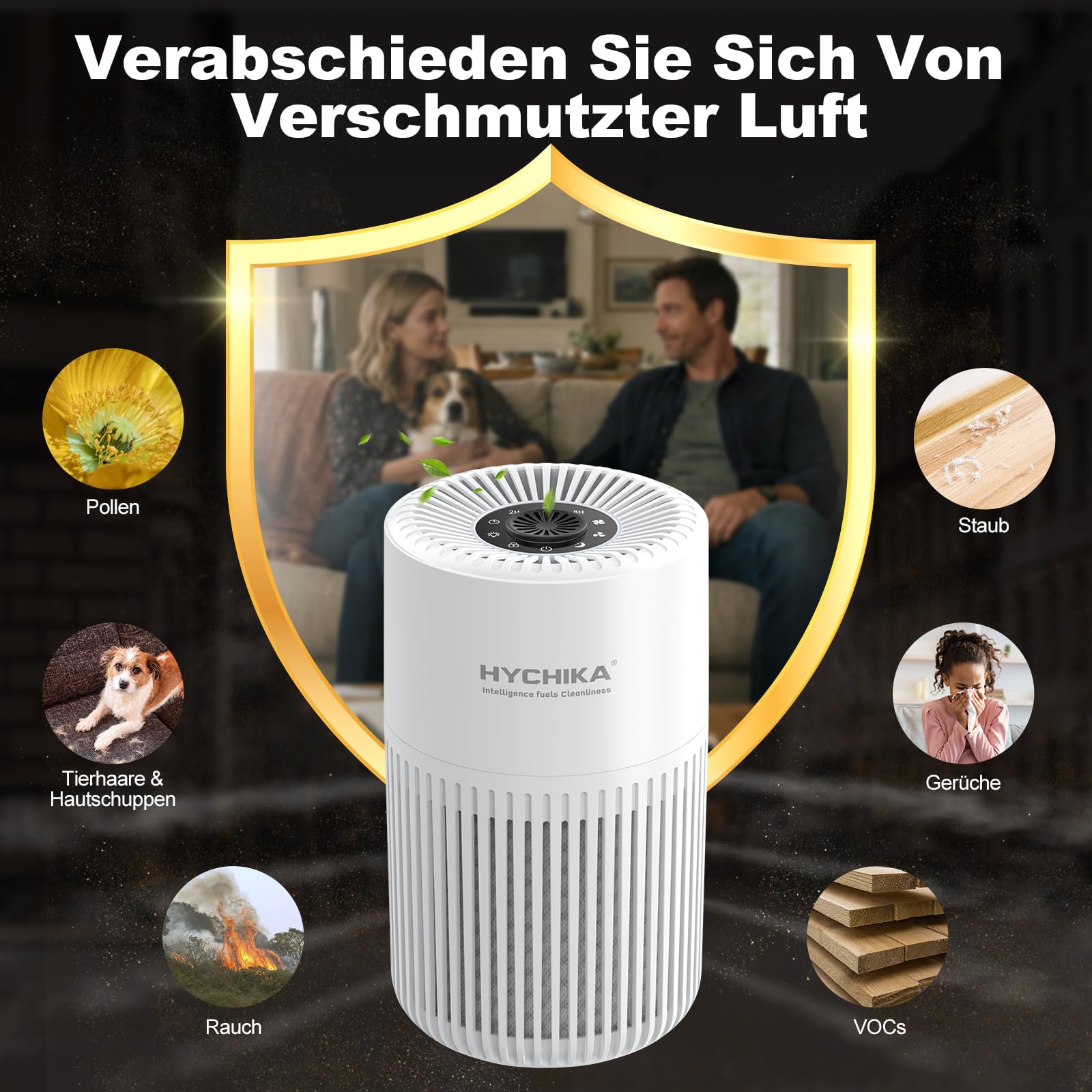 Luftreiniger Allergiker mit Aromatherapie - Air Purifier für Schlafzimmer
