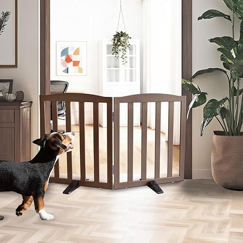 Miniatura 30 de Puerta para Perros Independiente para Interiores, Puerta para Perros Plegable, Puertas para Perros para Entradas, Escaleras o Pasillos, Puerta