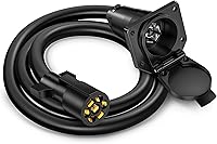 Vista 8 de MICTUNING Cable de extensión de enchufe de remolque de 7 vías 7 hojas cable conector de cableado de remolque 3 pies 10 14 AWG