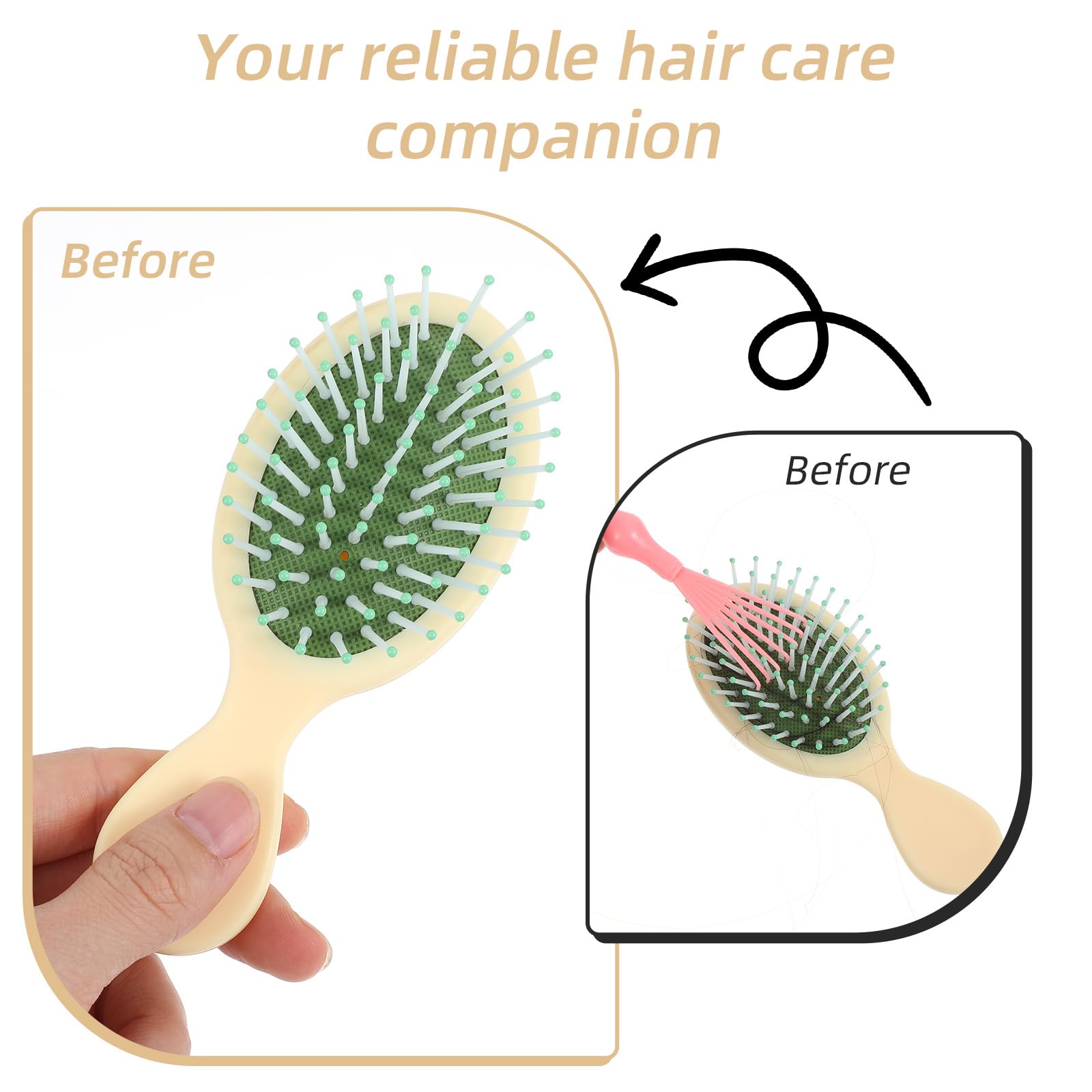 Lot de 3 mini brosses à cheveux - Nettoyeur de brosse à cheveux - Brosse à cheveux - Râteau en fil métallique - Peigne pour enlever les cheveux, la poussière, la saleté, les peluches, le salon de