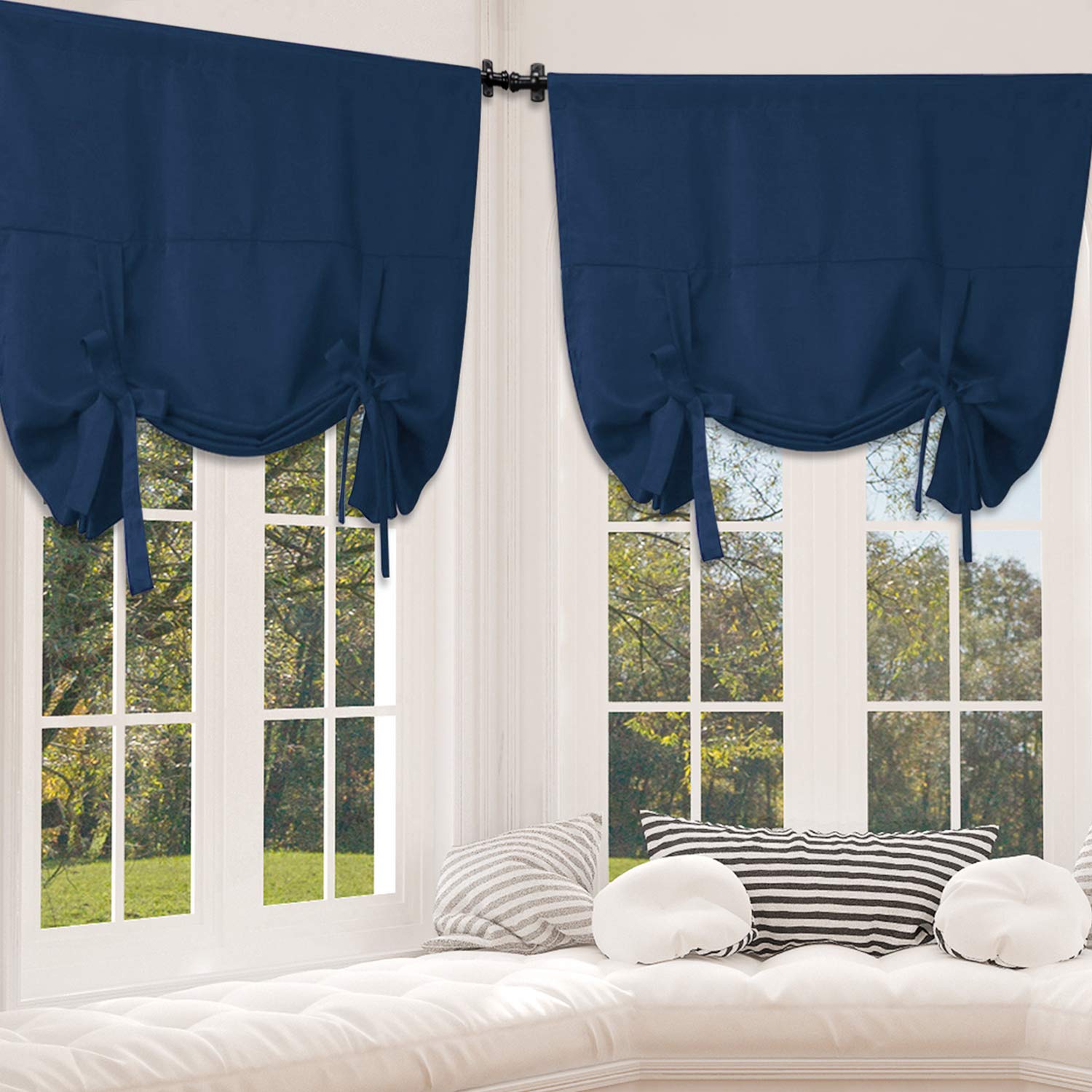Navy Blue Cafe Curtains Curtains & Drapes 2023