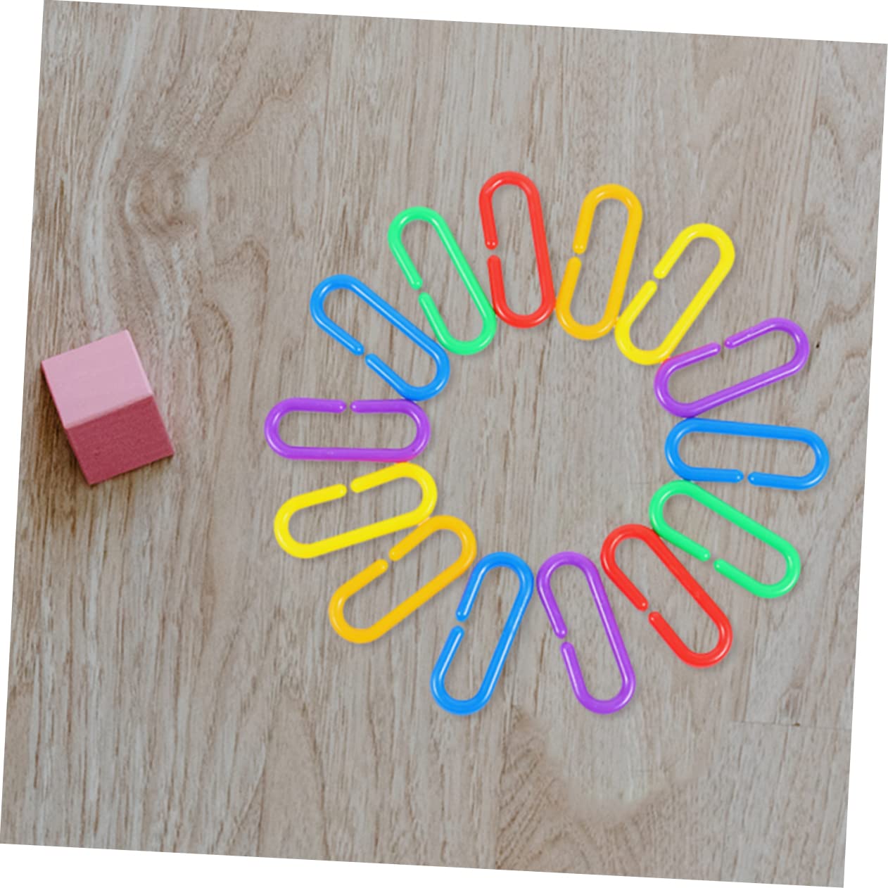 BESPORTBLE 150 pièces Maillons C Clips Plastique Colorés Éducatif Interactif