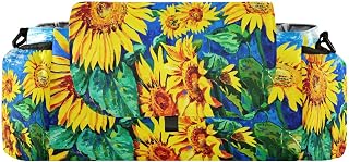 CUPADA Oil Painting Sunflwers Universal Stroller Organizer with Cup Holders, Spring Florals Vintage Stroller Organizer Bag and Removable Shoulder Strap Fits Most Baby and Pet Strollers