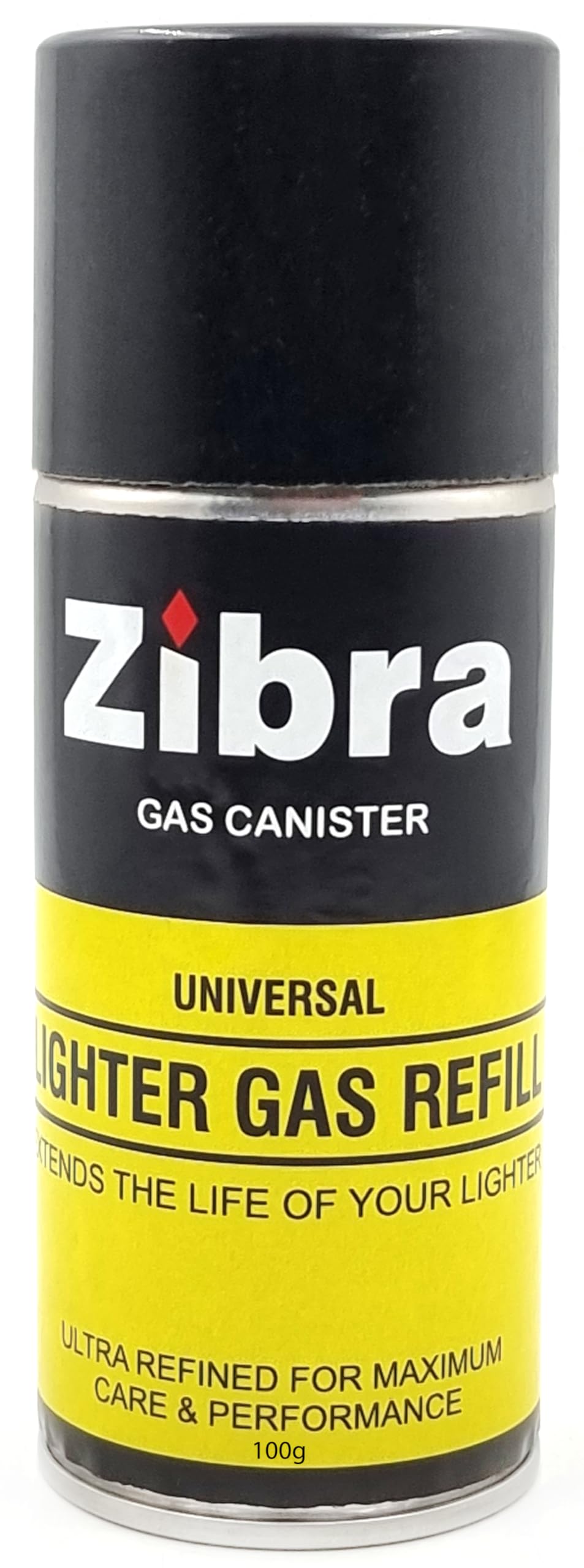 Pack of 1, Zibra Universal Lighter Gas Refill Canister I Premium Lighter Butane Gas Bottle with Strong Steel Refill Nozzle (180ml) (1)