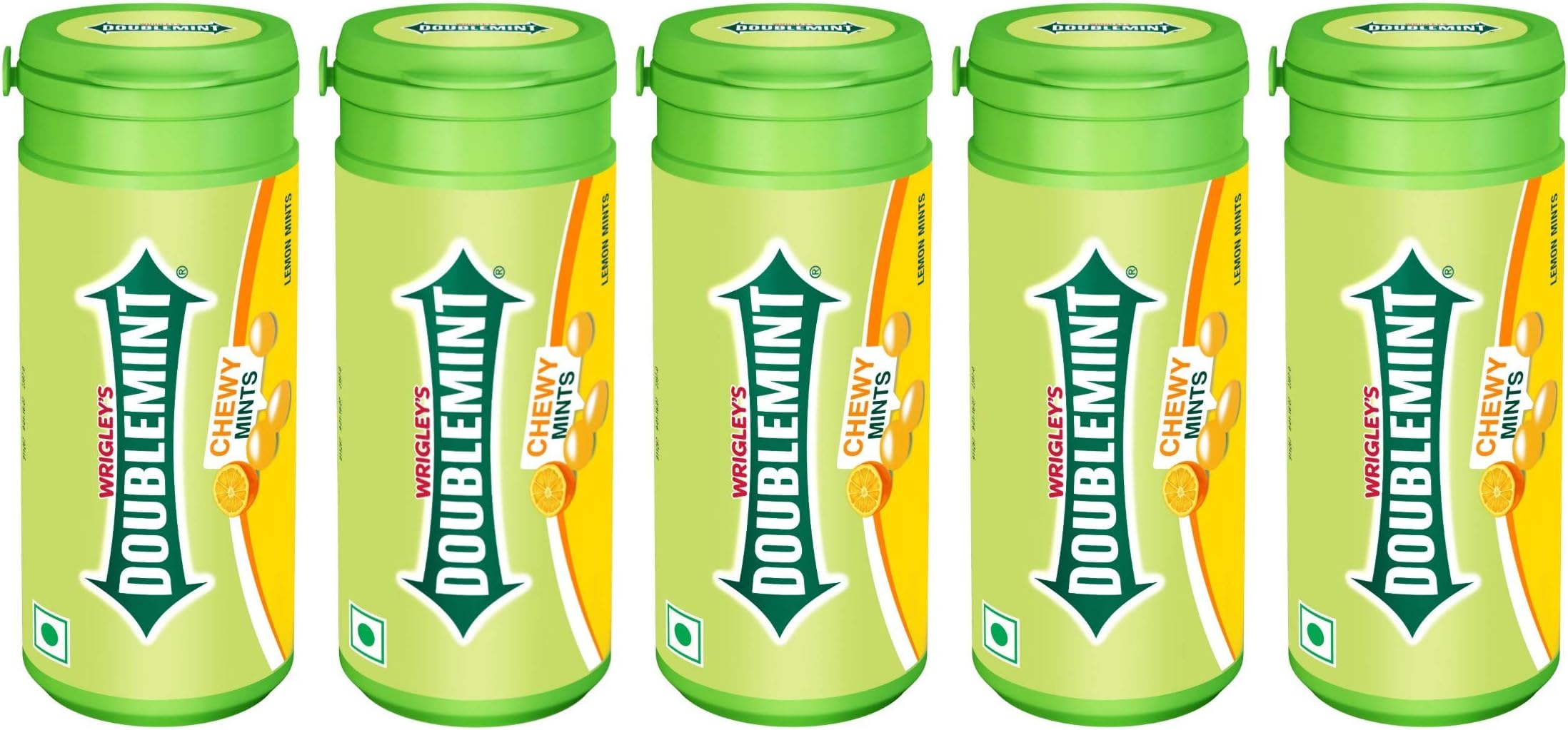 Doublemint Lemon Chewymint Tube 33.6g (Pack of 5)