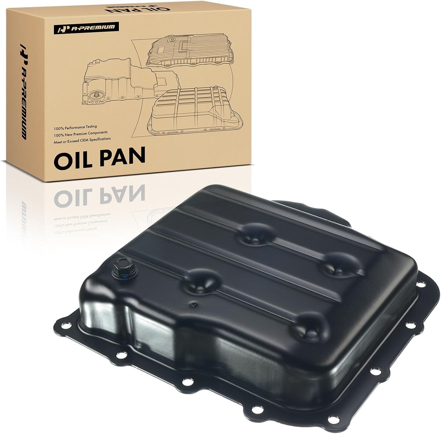 A-Premium Transmission Oil Pan with Drain Plug Compatible with 41TE or 41AE Transmission & Chrysler Pacifica 04-08 & Town & Country 03-10 & Voyager 03-03 & Dodge Caravan 03-07 & Grand Caravan 03-10