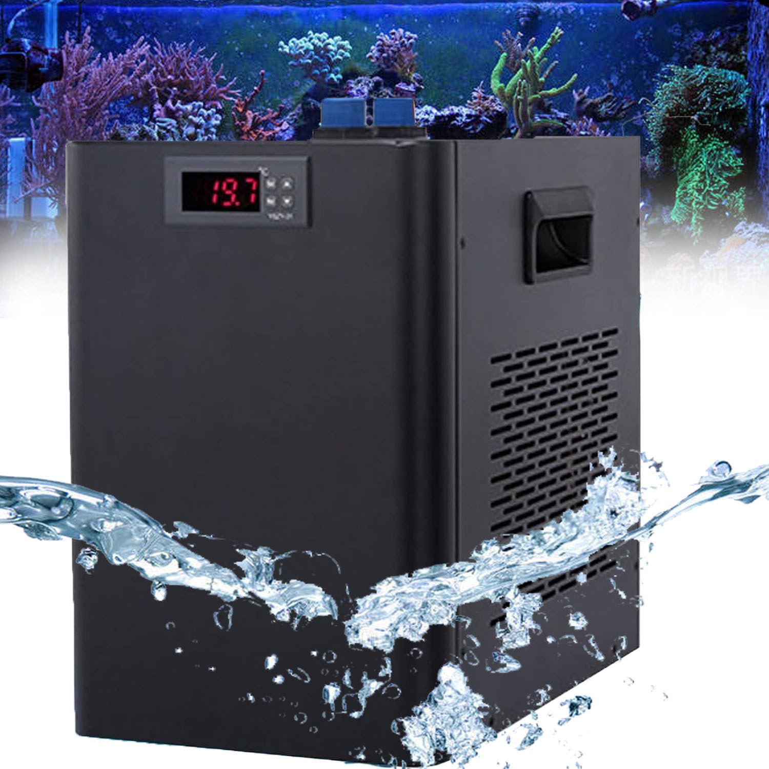 Enfriador de agua para acuario, 160 litros, 300 litros, 500 l para peceras, hidroponía y tanques de arrecife, diseño especial silencioso para coral, medusas, camarones y plantas acuáticas