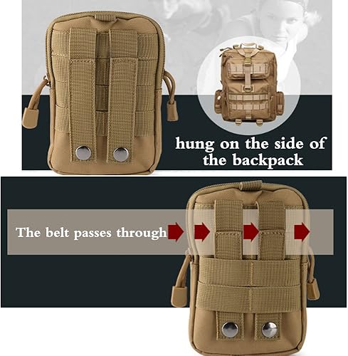 Miniatura 6 de FiveloveTwo Small Multi-Purpose Poly Tool Holder EDC Pouch Waist Bag Military Nylon Utility Tactical Molle Pack Camping Hiking Pouch