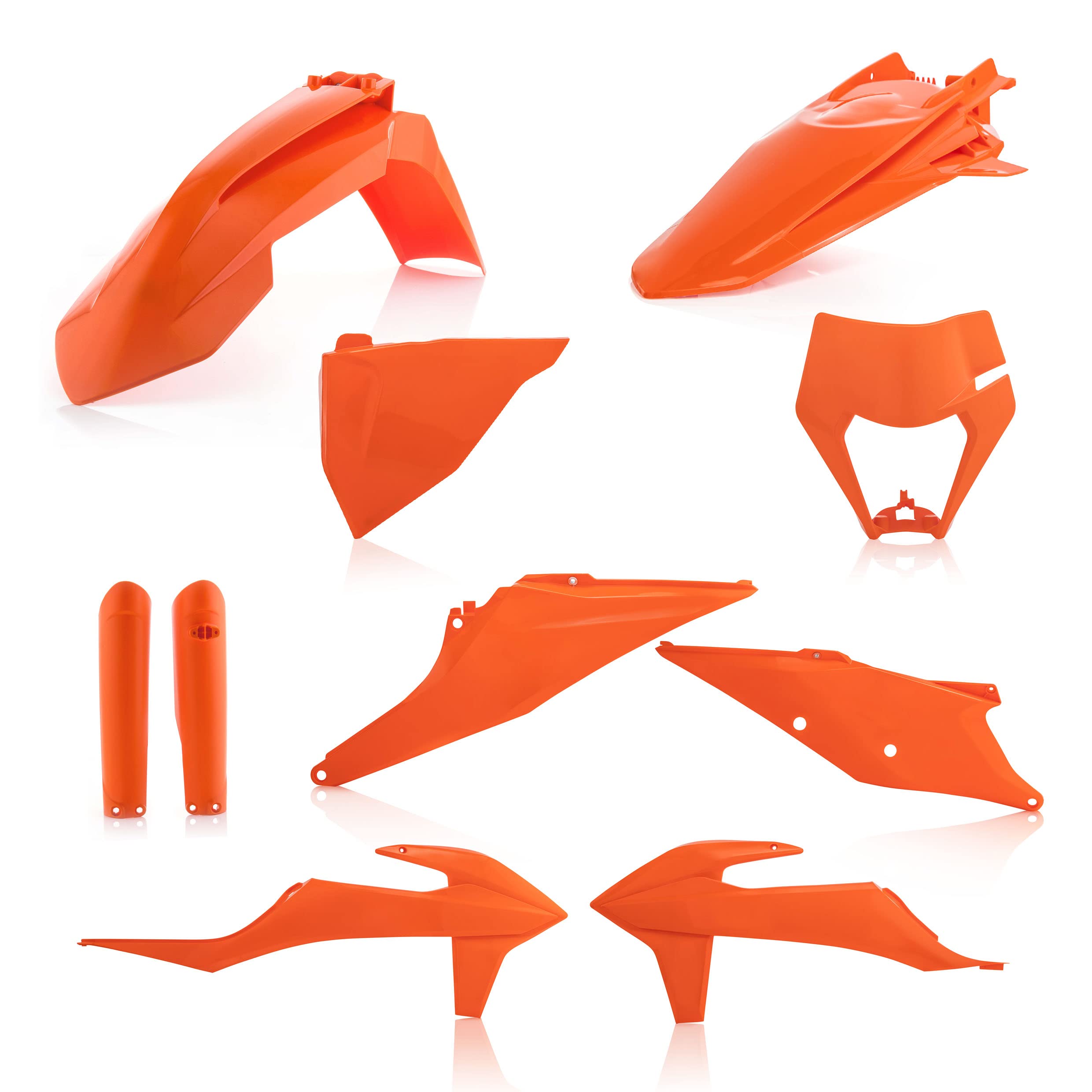 Kit Cache Carénage Acerbis Orange Pour KTM EXC-F 350 2020-2022 - Fabriqué En Italie