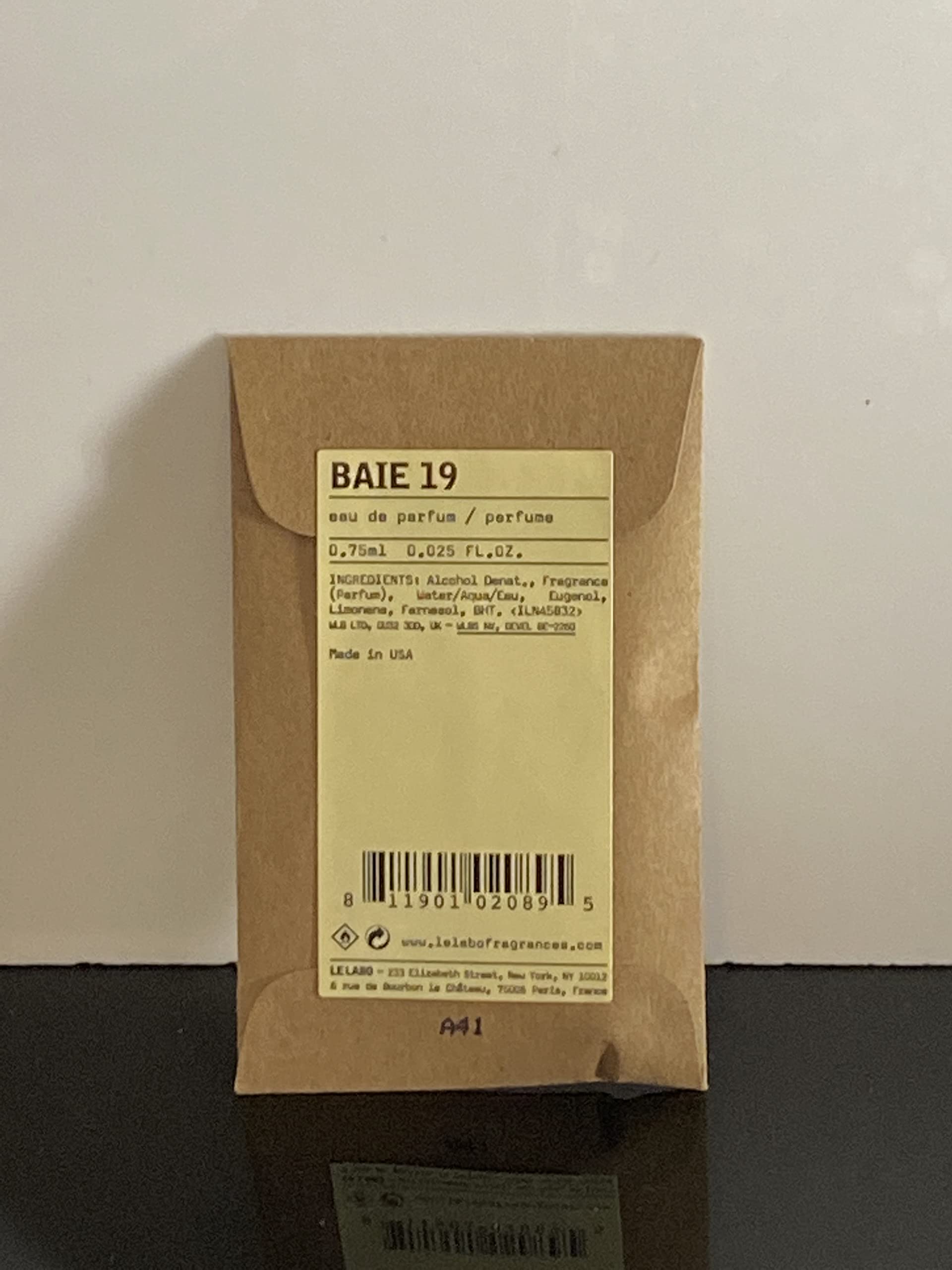 Amazon.com : Le Labo Baie 19 Eau de Parfum 0.025 Ounce Sample