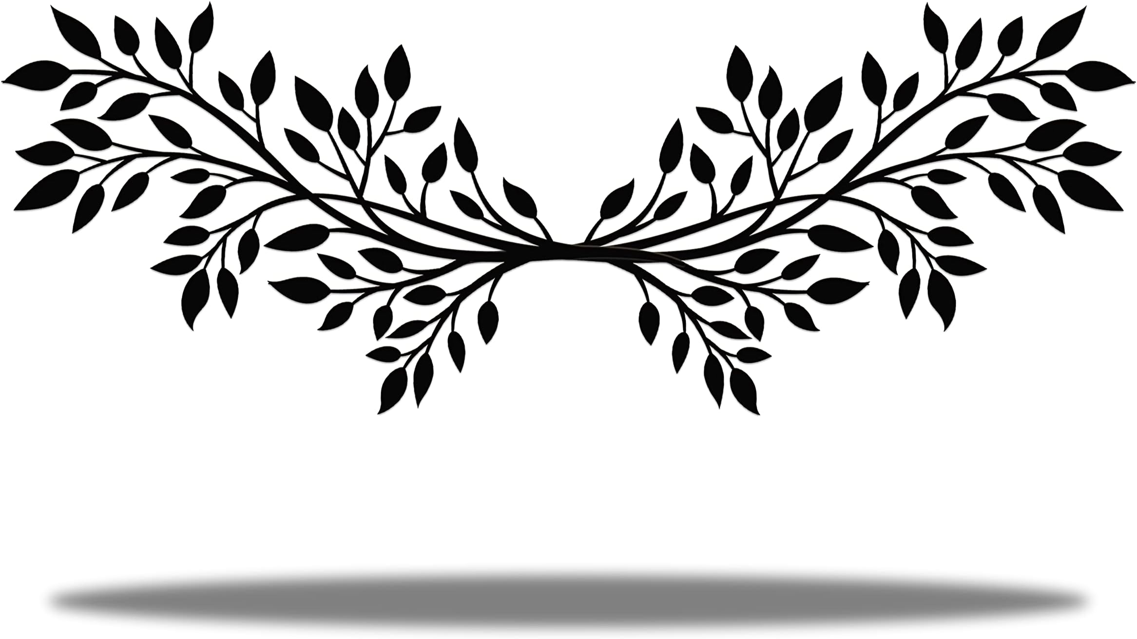 Vivegate Scroll Vine Olive Branch Leaf Metal Wall Decor - 34"X8" 2 PCS Black Wrought Iron Scroll Vine Olive Art Metal Wall Farmhouse Signs For Hanging Above Door Wall Decor