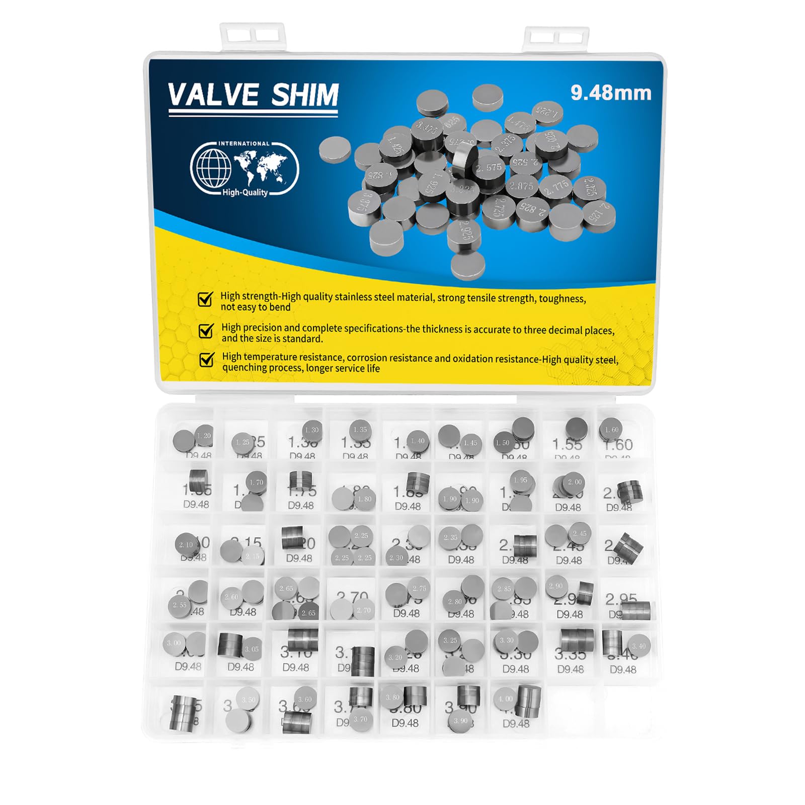 9.48mm Valve Shim Kit, ATV, 208 PCS