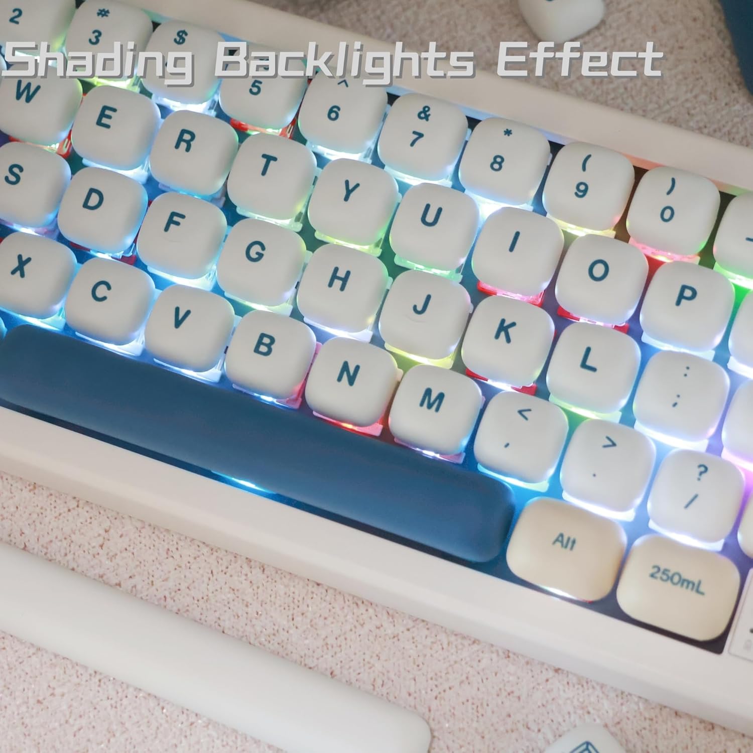 Soymilk Keycaps MOG Profile Custom Round Keycap for Mechanical Keyboard,140 Keys Set PBT Dye Sublimation Cute Keycaps (Soymilk)