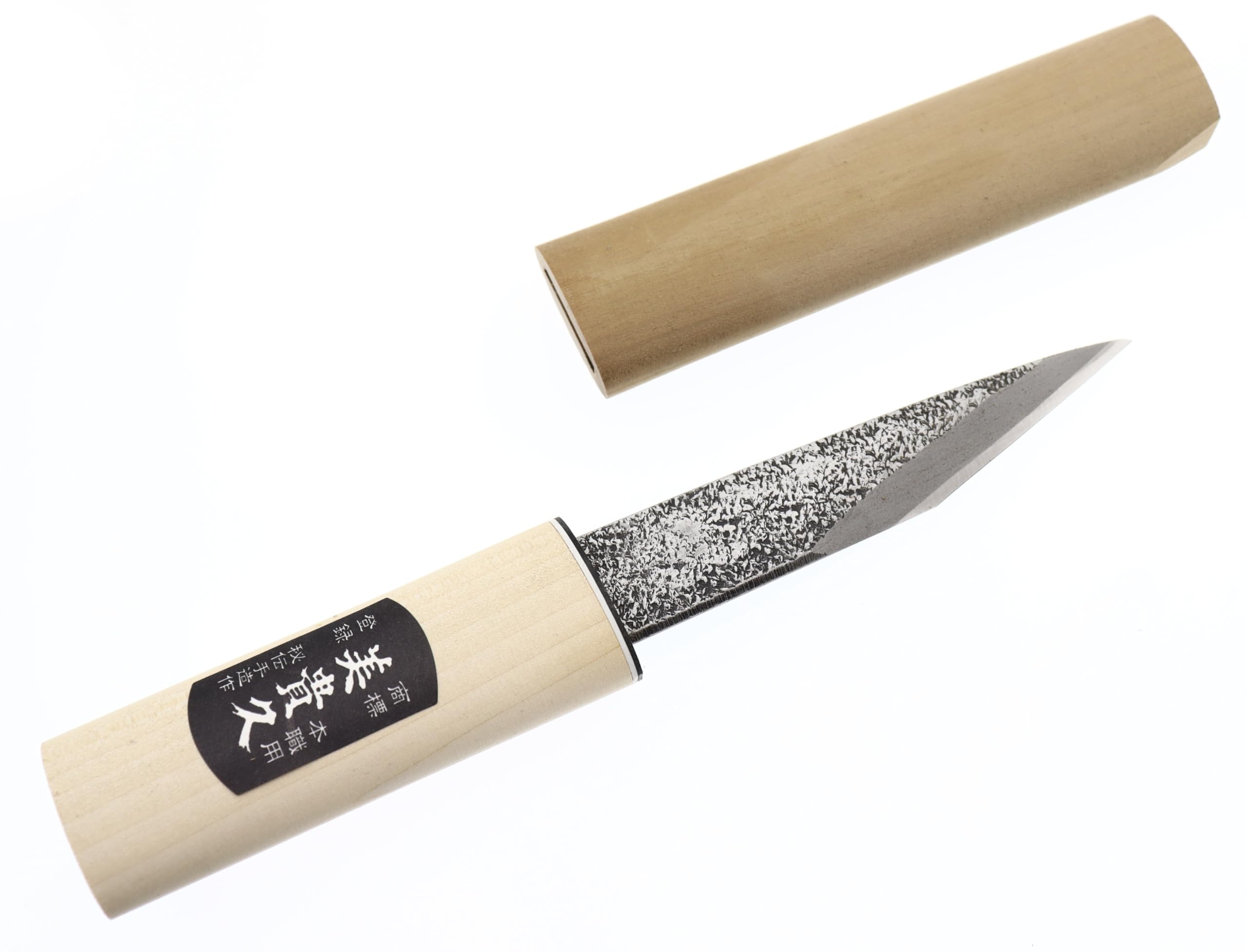 Coltello Artigianale Kiridashi con Lama in Carbonio per Lavori di Falegnameria e Intaglio Forgiato a Mano in Giappone Martellato 120 mm