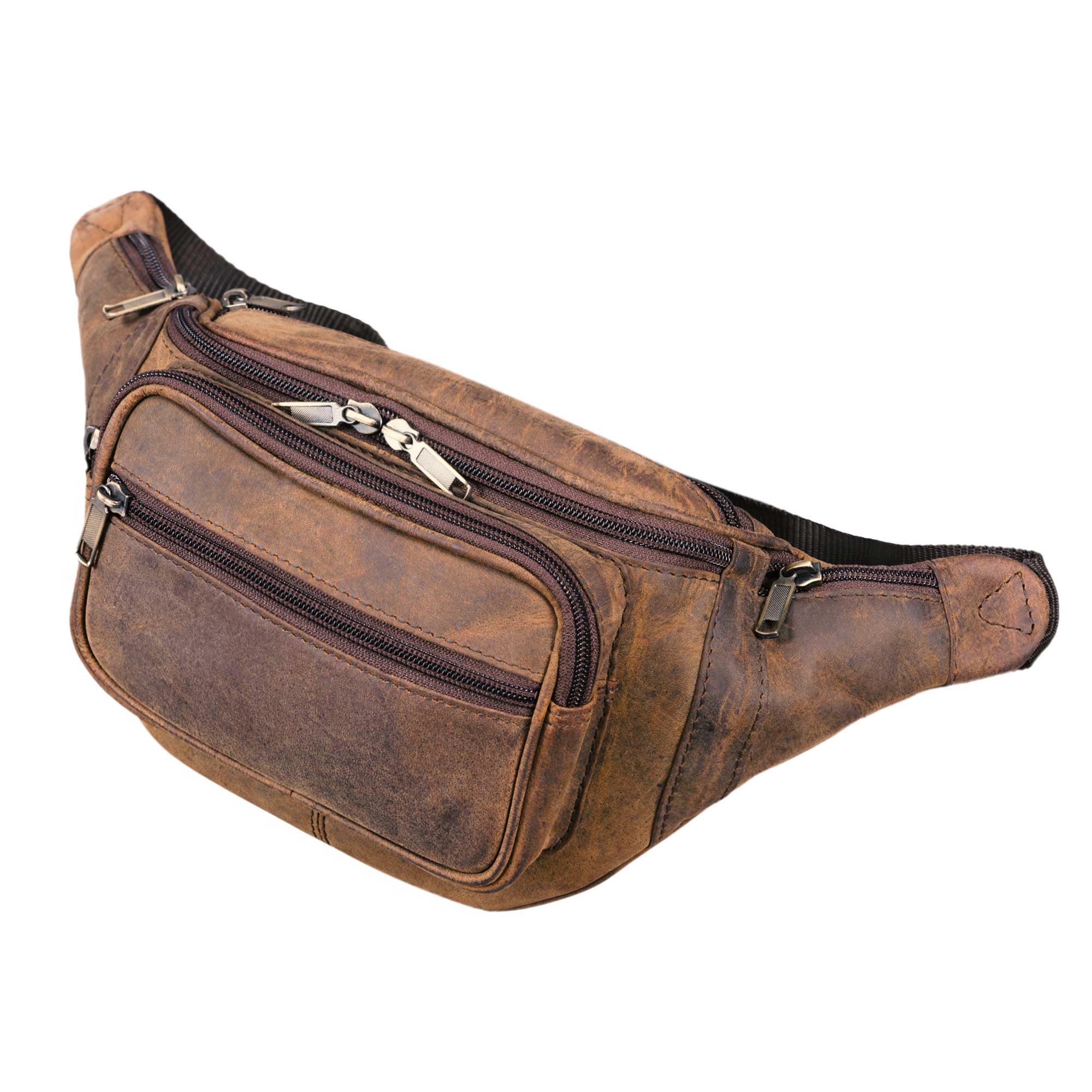 STILORD Maverick Leder Bauchtasche Gürteltasche Umhängetasche Hüfttasche Kameratasche Handy Reise Festival Trekking Damen Herren weiches Leder Farbe:schwarz