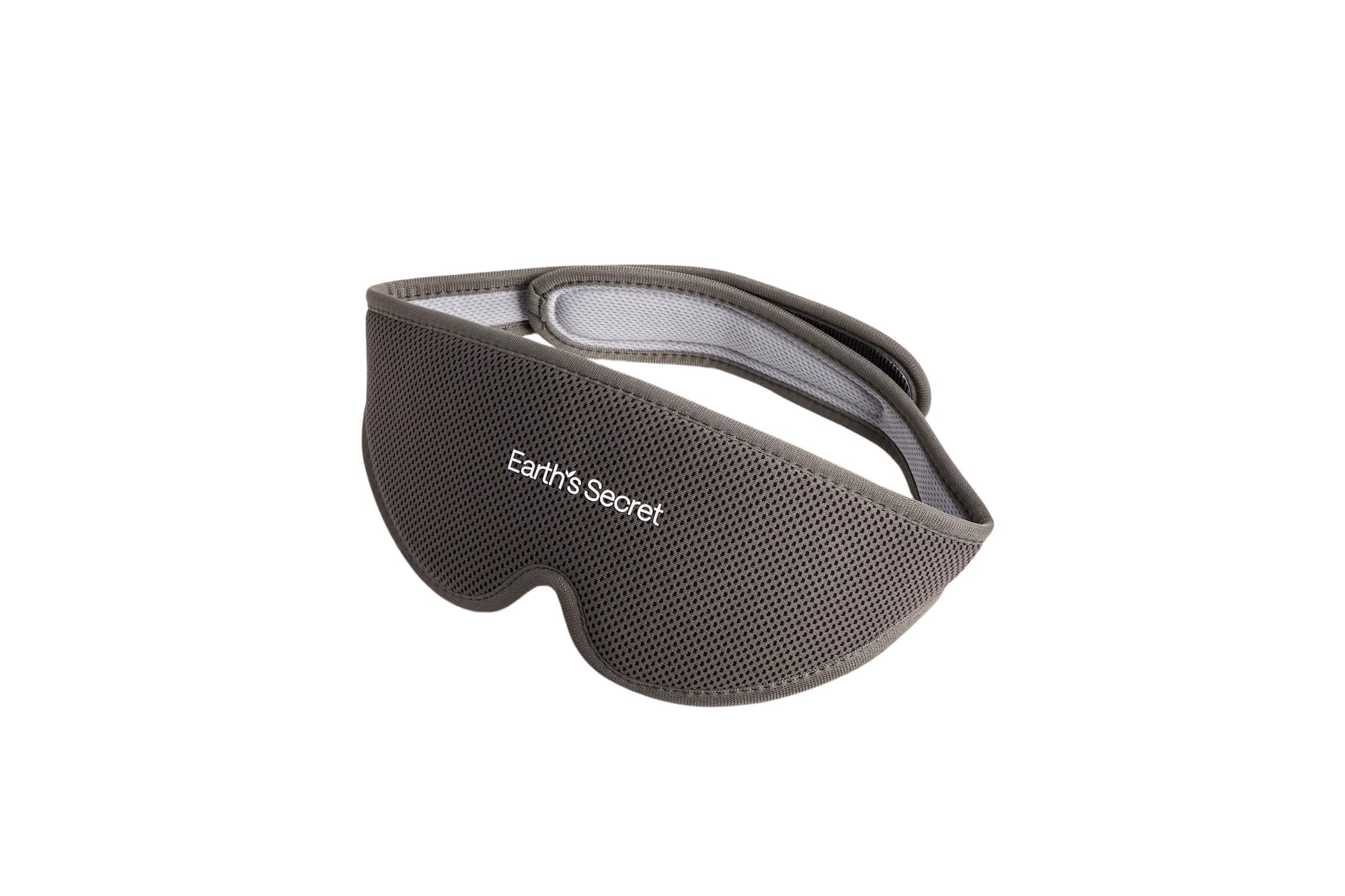 Earth's Secret Sleep Mask - C-Shaped Eye Cups, Soft Breathable Material with Complete Blackout Design | Perfect for Side Sleepers - Easily Adjustable Straps for Deep Restful Sleep (Grey)
