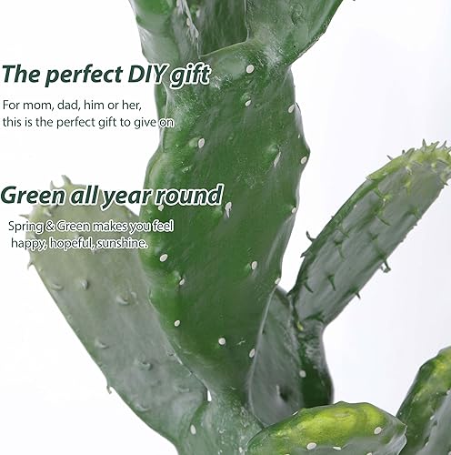 Miniatura 3 de Cactus artificial de 22 pulgadas, cactus falso, Saguaro, plantas en maceta para interiores y exteriores, hogar, oficina, tienda de decoración