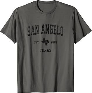 San Angelo Texas TX Vintage Sports Design Black Print T-Shirt