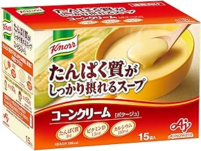 Ajinomoto Knorr Protein Soup Corn Cream, 15 Bags (Protein Soup, Protein, High Protein, Vitamin D, Calcium)