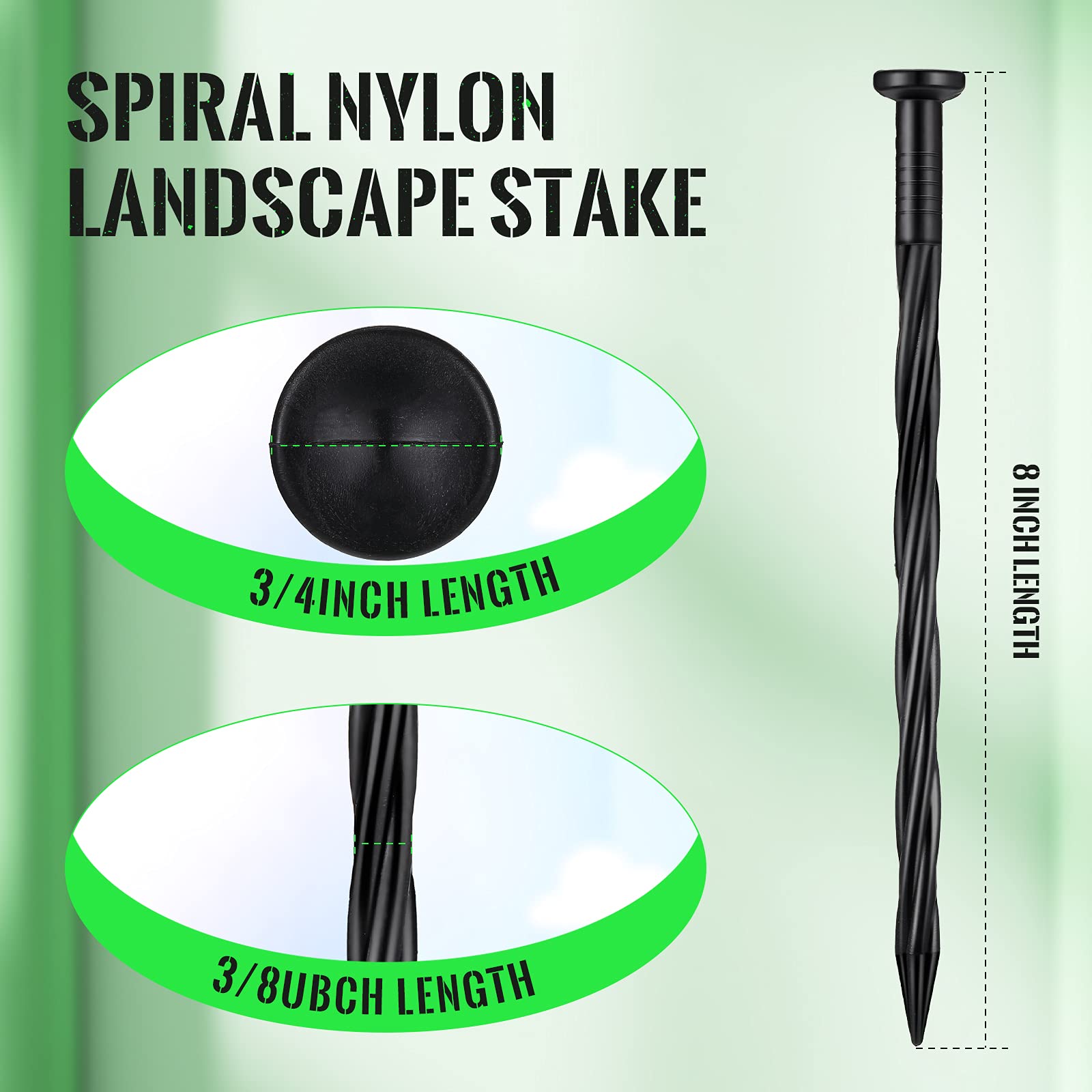 Buy Jetec 8 Inch Plastic Edging Nails Spiral Nylon Landscape Edging