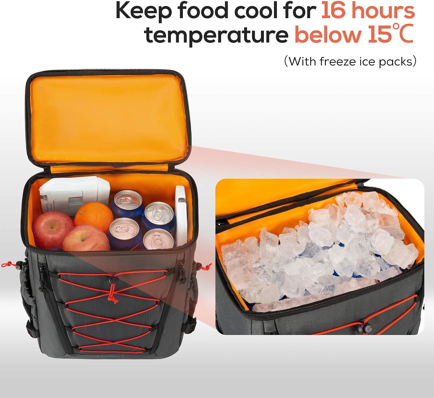 TOURIT Backpack Cooler Leakproof Insulated Cooler Backpack Large Capacity Lightweight Soft Cooler Bag for Men Women to Picnics, Camping, Hiking, Beach, Park or Day Trips