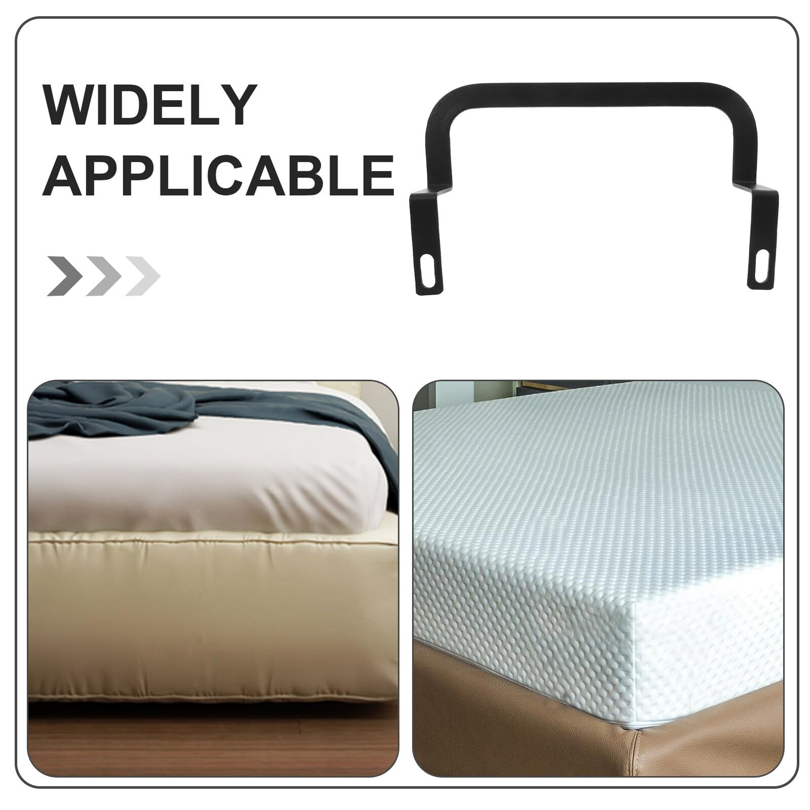 Lot de 4 Barres de Maintien de Matelas Antidérapantes en Fer Noir 20X50X265 MM pour Cadre de Lit Supports Métalliques Pare-Chocs de Ridelle Butées de Glissement pour Literie