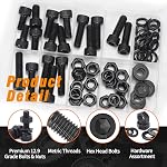 12.9 Grade M8 Screws Assortment Kit, 72pcs Socket Head Cap Screws Bolts and Nuts Washers Set, M8x16/20/25/30mm, Metric SHCS -DIN912