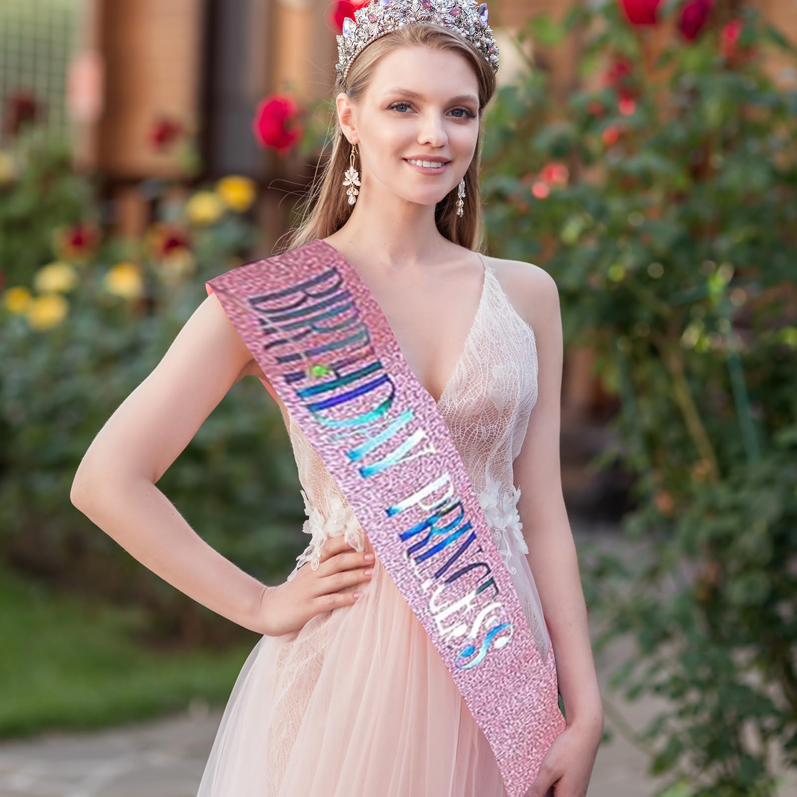 Corona Di Compleanno Da Principessa Per Ragazze, Diadema Con Fascia In Metallo, Oro Rosa, Decorazione Per Feste Di Compleanno, Regalo Per Donne