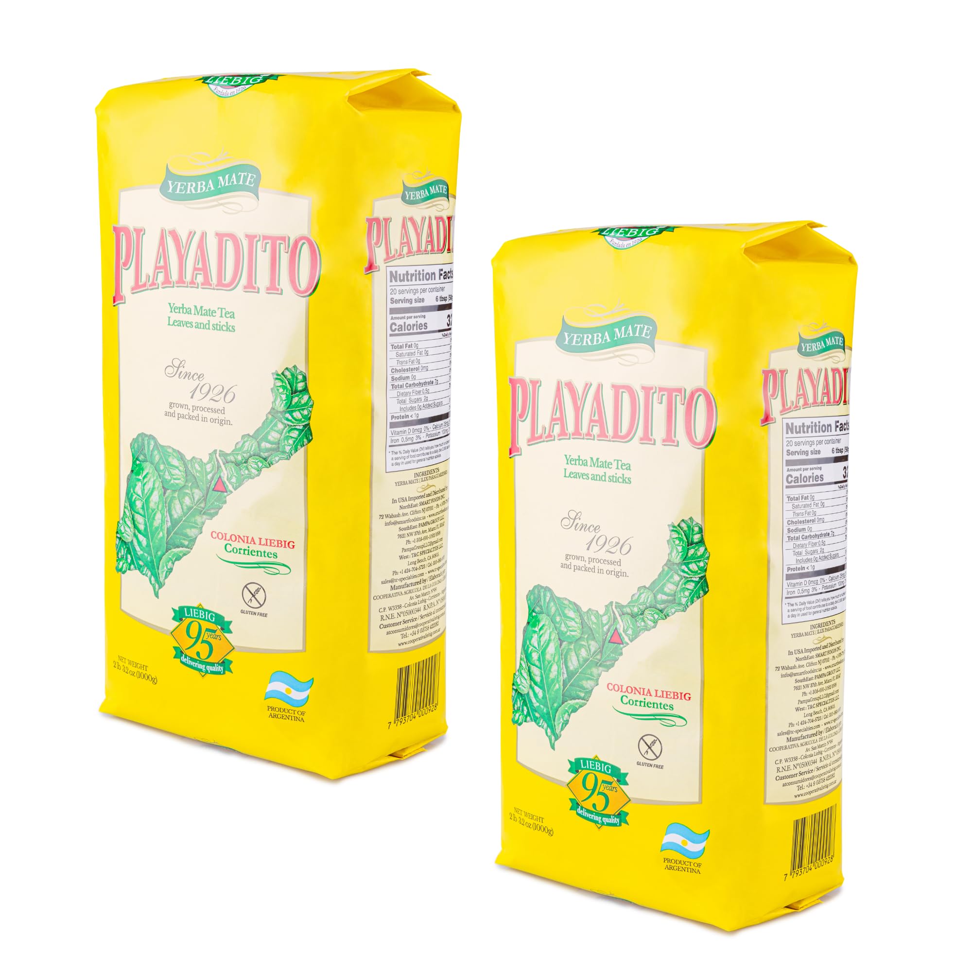 Yerba Mate Playadito 1kg | 2.2lb - 2 Pack