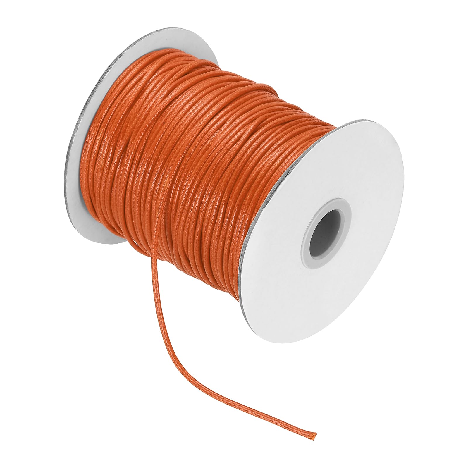sourcing map Waxed Cord 2mm Waxed Thread 87 Yard Wax String Leather Cord for Bracelet Making, Necklaces, Beading, Jewelry Making and DIY Crafts(Orange Red)