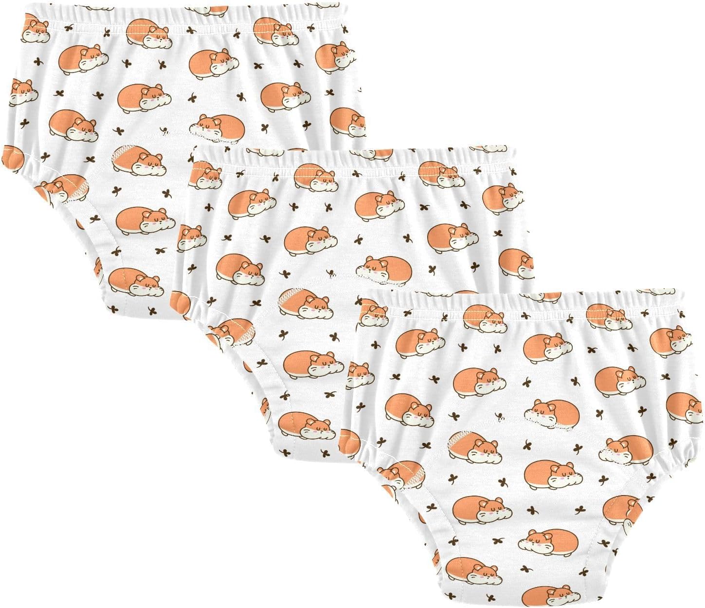 Hamsters Potty Training Underwear 3 Packs Soft Toilet Training Pants for Toddler Girls Boys 4T