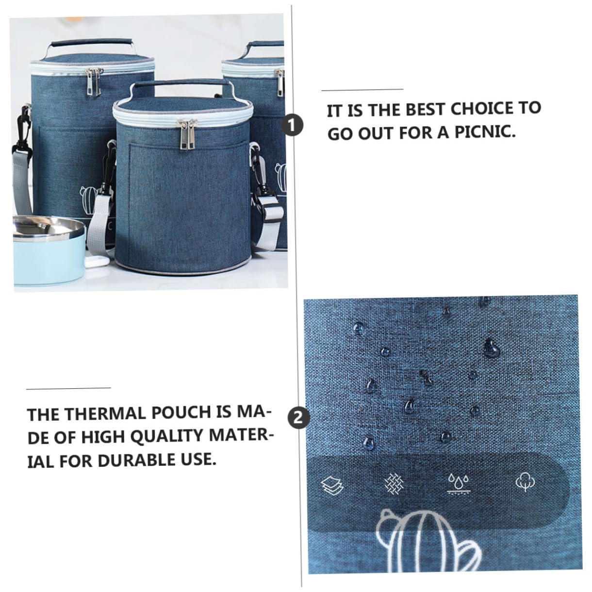 SUPVOX Bolsa Térmica Portátil de Tela Oxford para Almuerzo al Aire Libre, Aislamiento Térmico y Diseño Resistente, Adecuado para Picnic y Camping