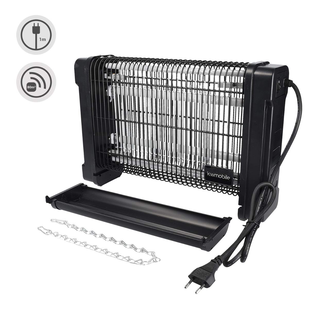 kwmobile Lámpara Mata eléctrica de 40 V - Luz UV Anti Mosquitos - Lámpara exterminadora de Moscas Avispas y Otros Insectos - con Gancho