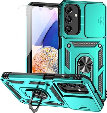 M MAIKEZI Phone Case with Camera Lens Protection for Samsung Galaxy A15 5G, Military-Grade Drop Tested, Magnetic Ring Holder Kickstand, Mint
