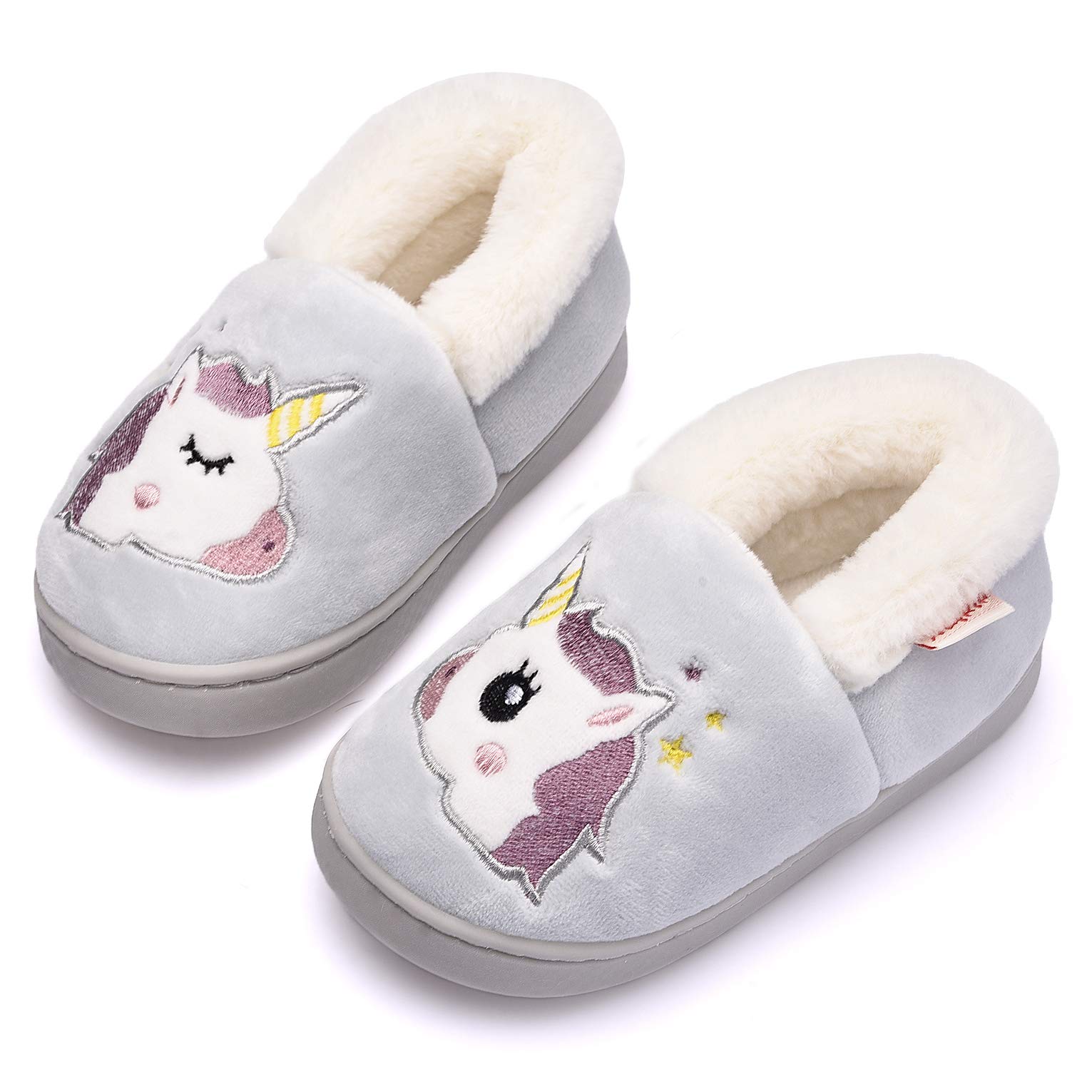 Holynissl Boys Girls Slippers Warm House Slippers for Kids Non Slip Toddler Cute Home Slipper