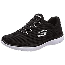Skechers Summits Lite, Scarpe da Ginnastica Donna, Black Mesh White Trim, 39.5 EU