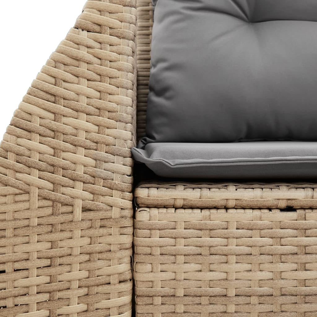 vidaXL Sofá de Jardín de 2 Plazas con Cojines, Sillón de Exterior, Sofá Modular, Asiento para Patio Terraza Balcón, Ratán Sintético Beige