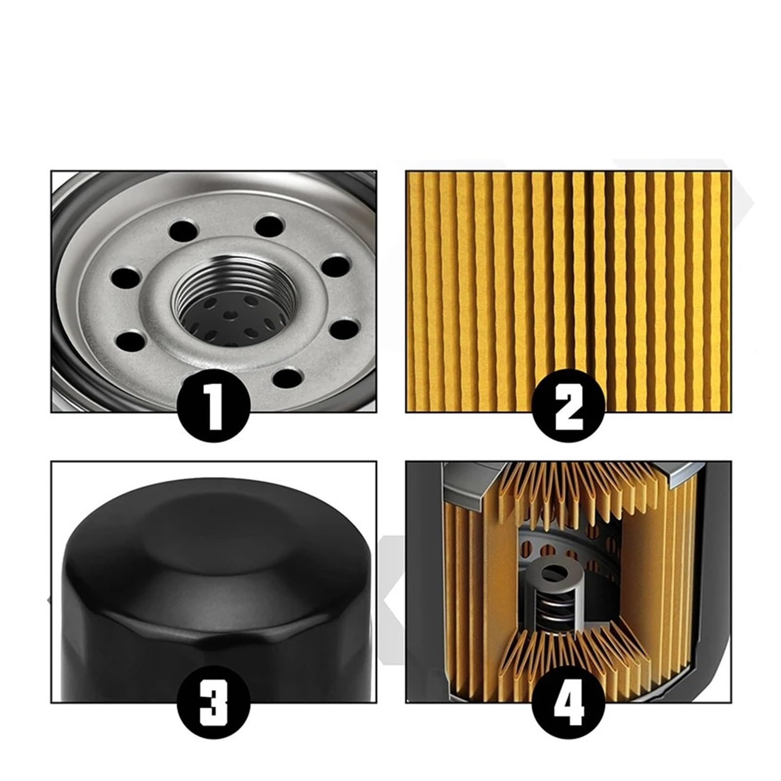 Filtro Olio Moto, Compatibile For Yamaha, FZ1 FZ6 Fazer 600 1000 FZ1N FZ1S FZ6R FZ6N FZ8 YZF R1 R3 R6 R7 XJ6 Diversion 600 FZ07 FZ09 FZ10(Black 3)