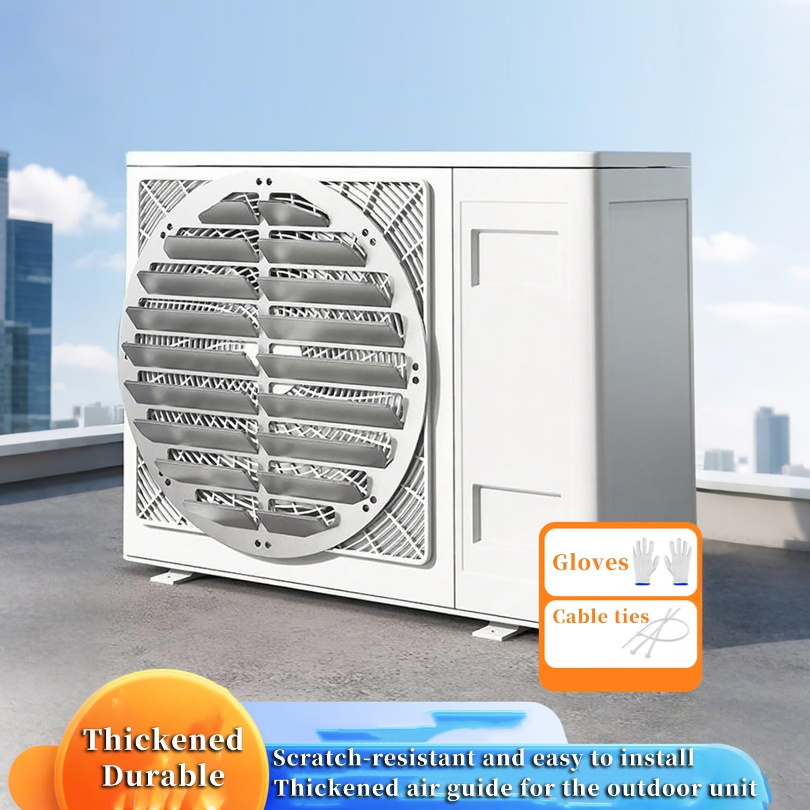 Copertura per unità CA esterna, deflettore guida vento in acciaio inox, deflettore rotondo da 46 cm per condizionatore d'aria, condensatore e compressore, scudo di dissipazione del calore, protezione