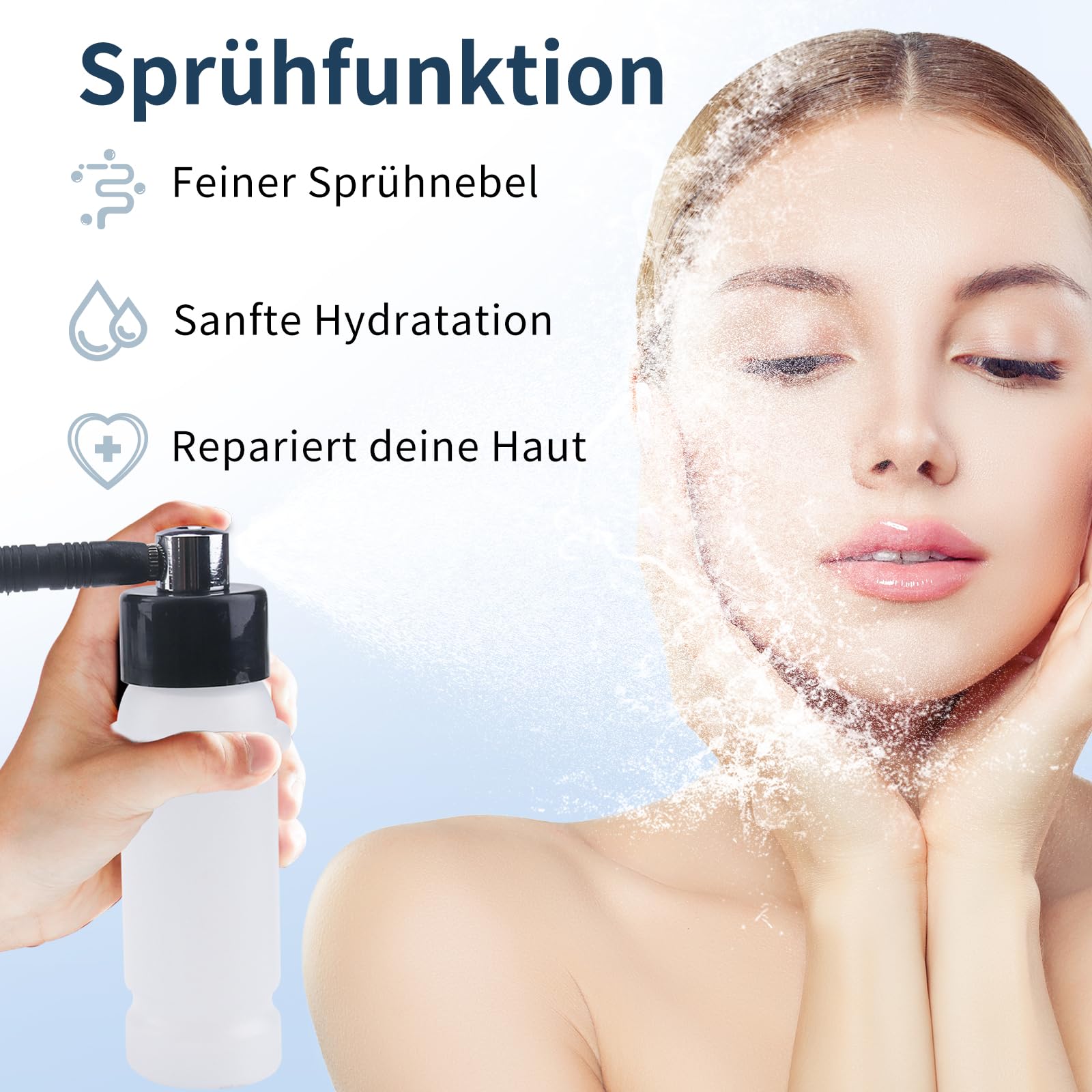 3 in 1 Diamant-Mikrodermabrasionsgerät, 65-68 cmH2O Saugkraft Professionelle Dermabrasionsausrüstung für die Gesichtspflege.