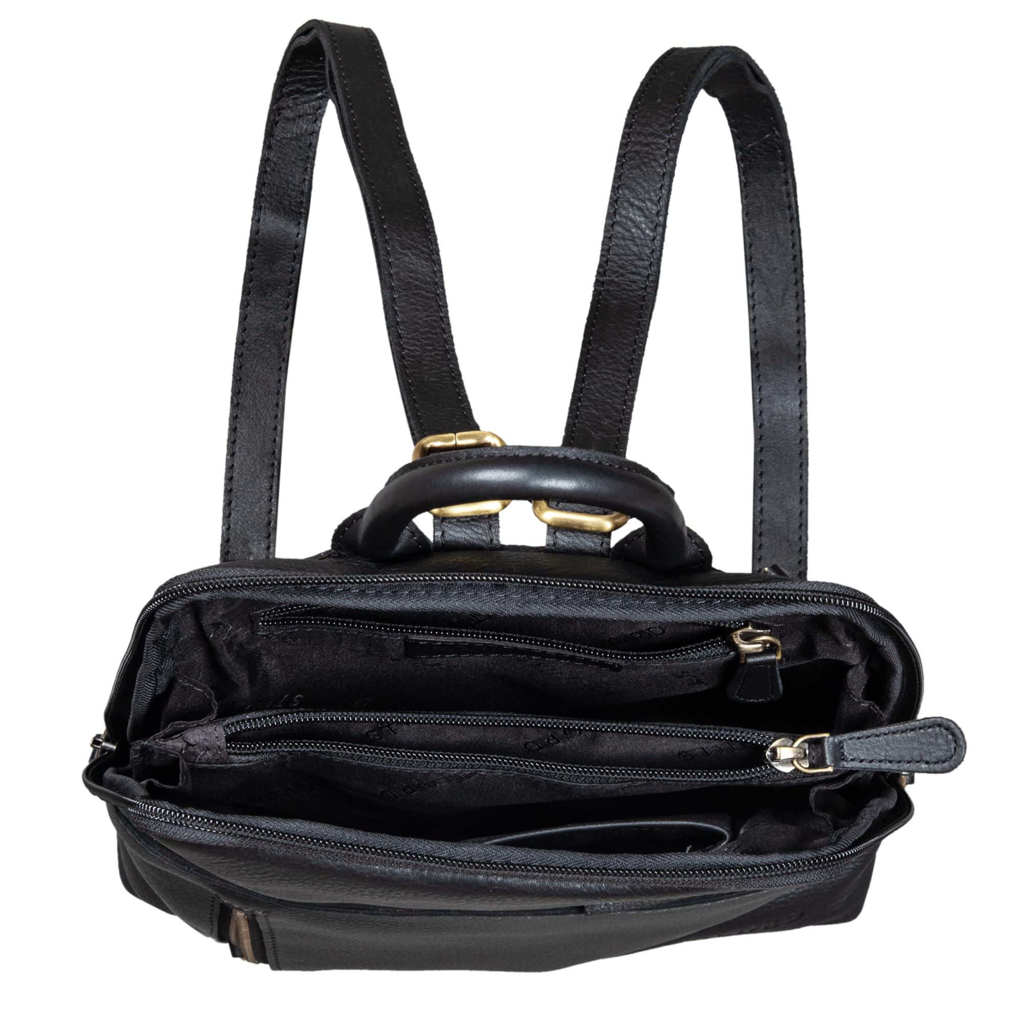 STILORD "Holly" Plecak damski Mały plecak skórzany Plecak ręczny Plecak skórzany na iPad Torebka ręczna City Going Out Daypack Leather Kolor:czarny