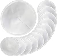 Pinowu Reusable Bamboo Nursing Breast Pads with Laundry Bag - 12pk Contoured Ultra-Absorbent for Breastfeeding Moms, 4.5 Inch